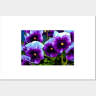 Pretty Purple Pansies Posters and Art